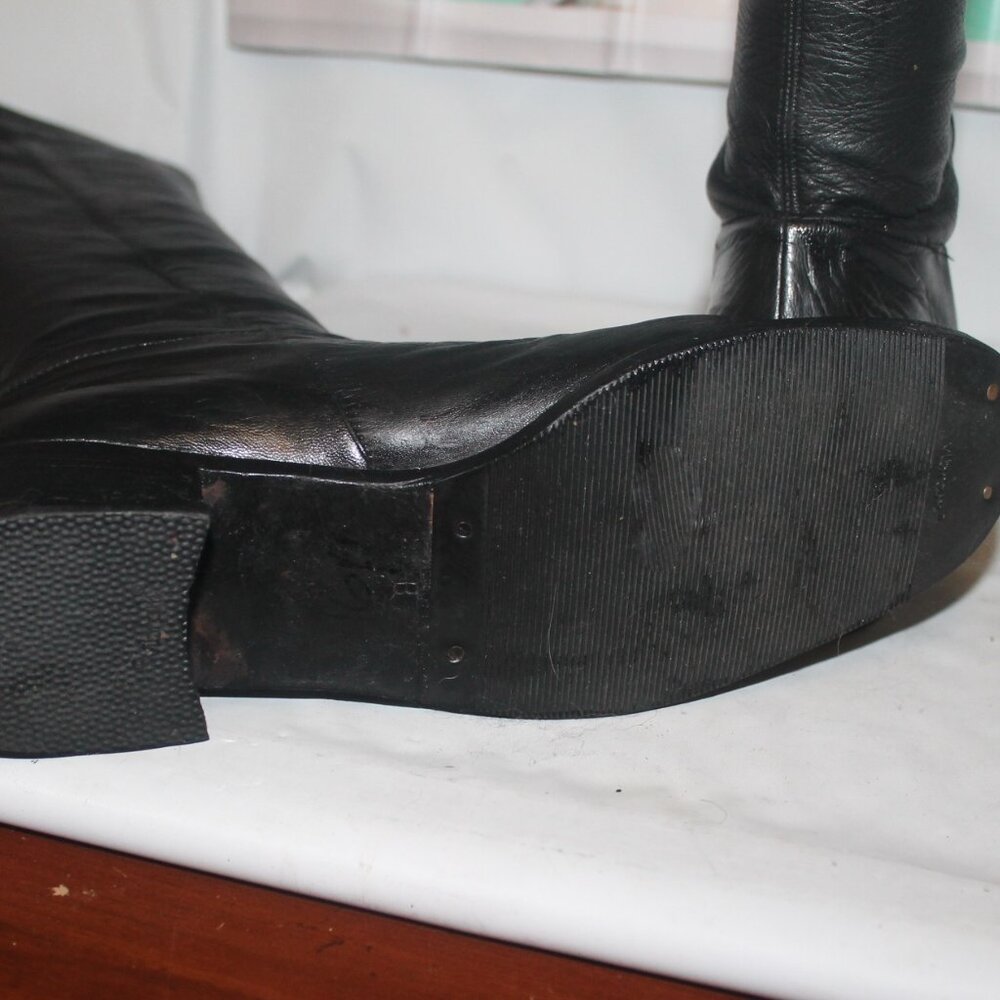 $498 Cole Haan Made in Italy Stretch Leather Tall Knee High Boots Sz 8 - Picture 13 of 13